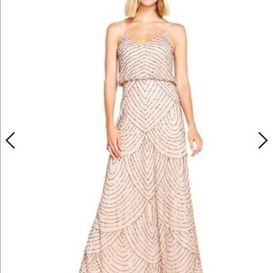 Adrianna Papell Art Deco Blouson Beaded Gown